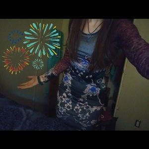 Abstract peachpuff bodycon dress